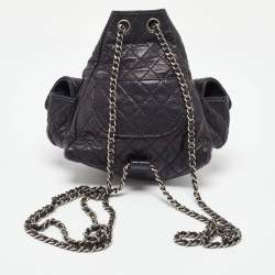 Pre Owned Chanel Black Leather CC Mini Backpack Is Back Backpack