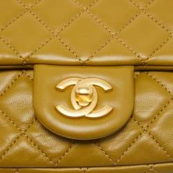 Chanel Olive Green Quilted Leather Mini Classic Flap Bag