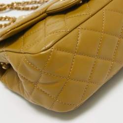 Chanel Olive Green Quilted Leather Mini Classic Flap Bag