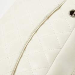 Chanel White/Black Quilted Leather Cambon Ligne Bowler Bag