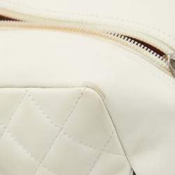 Chanel White/Black Quilted Leather Cambon Ligne Bowler Bag