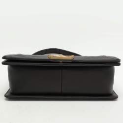 Pre Owned Chanel Brown Quilted Leather Medium Boy Bag