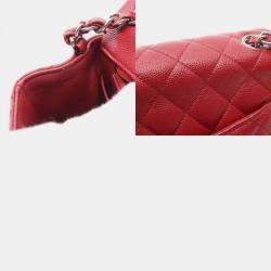 Chanel Matelasse Caviar Skin (Grained Calf) Red Shoulder Bag