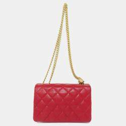 Pre Owned Chanel Lambskin Chain Shoulder Matelasse Bag