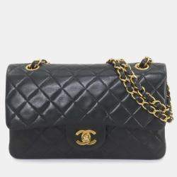 Chanel Black Leather Matelasse 23 Chain Shoulder Bag