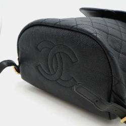 Chanel Black Caviar Skin Leather Cc Filigree Coco Mark Backpack