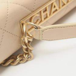 Chanel Beige Lambskin Matelasse Handbag