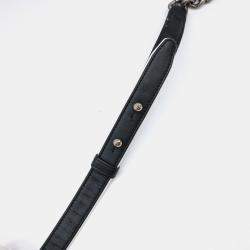 Pre Owned Chanel Black White Seal Lambskin Boy Chanel Chain Shoulder bag