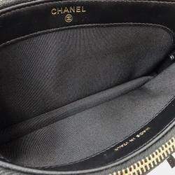 Chanel Black Lambskin Matelasse Coco Mark Wallet Chain Studs