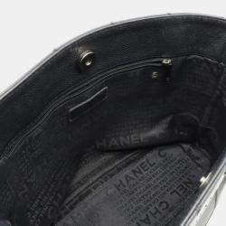 Pre Owned Chanel Black Leather Chocolate Bar Tote Bag