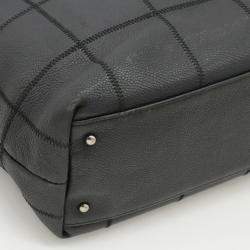 Pre Owned Chanel Black Leather Chocolate Bar Tote Bag