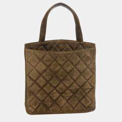 Chanel Brown cc Mark Bag Vertical Tote Bag