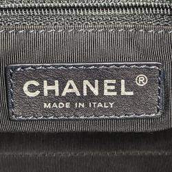 Pre Owned Chanel Navy Patent Leather Matelasse Chain Shoulder Handbag