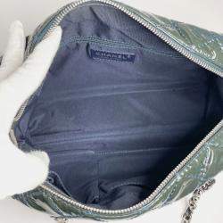 Pre Owned Chanel Navy Patent Leather Matelasse Chain Shoulder Handbag
