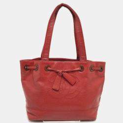 Chanel Red Cc Mark Bag Vintage Tote Bag