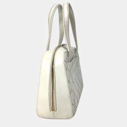 Chanel White Cc Mark Bag Vintage Mini Duffle Bag