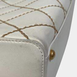 Chanel White Cc Mark Bag Vintage Mini Duffle Bag
