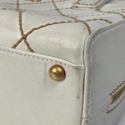 Chanel White Cc Mark Bag Vintage Mini Duffle Bag