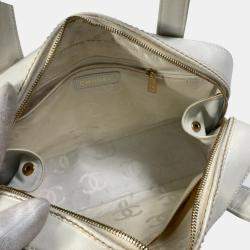 Chanel White Cc Mark Bag Vintage Mini Duffle Bag