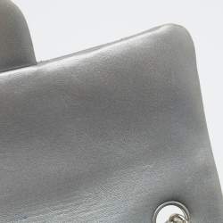 Pre Owned Chanel Grey Quilted Leather Small CC Flap Bag