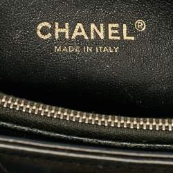 Chanel Black Chevron Leather Small Coco Top Handle Bag