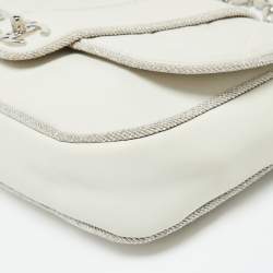 Chanel White Quilted Leather Elementary Chic Flap Bag