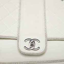 Chanel White Quilted Leather Elementary Chic Flap Bag