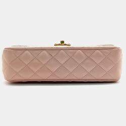Chanel Lambskin Top Handle Small Flap Bag