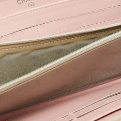Chanel Pink Caviar Leather CC Timeless Zip Around Wallet
