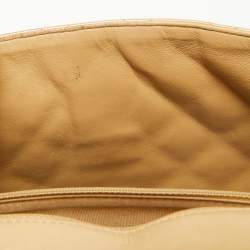 Pre Owned Chanel Gold Quilted Patent Leather Jumbo Classic Single Flap Bag