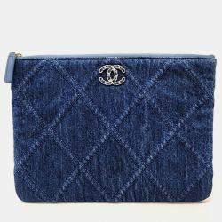 Chanel Denim 19 Clutch New Medium