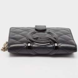 Chanel Black Quilted Leather CC Cambon Compact Wallet