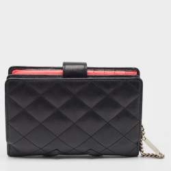 Chanel Black Quilted Leather CC Cambon Compact Wallet