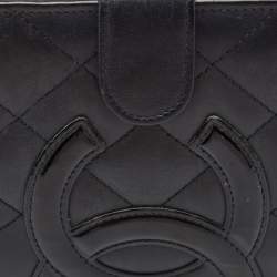 Chanel Black Quilted Leather CC Cambon Compact Wallet