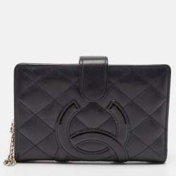Chanel Black Quilted Leather CC Cambon Compact Wallet