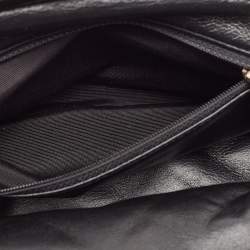 Pre Owned Chanel Black Quilted Patent Leather Kiss Lock Clutch