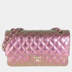 Chanel Metallic Quilted Iridescent Lambskin Medium Classic Double Flap Bag