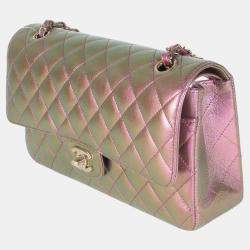 Chanel Metallic Quilted Iridescent Lambskin Medium Classic Double Flap Bag