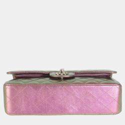 Chanel Metallic Quilted Iridescent Lambskin Medium Classic Double Flap Bag
