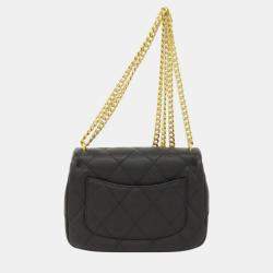 Pre Owned Chanel Caviar Skin Chain Shoulder Coco Mark Bag