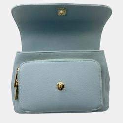 Pre Owned Chanel Blue Champagne Caviar Skin Matelasse Affinity Handbag