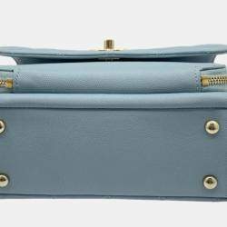 Pre Owned Chanel Blue Champagne Caviar Skin Matelasse Affinity Handbag
