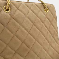 Pre Owned Chanel Beige Caviar Skin Leather 2.55 Chain Tote Bag