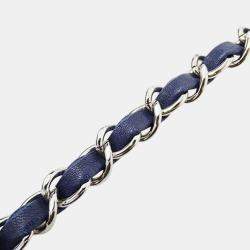 Chanel Navy Blue Leather Matelasse Handbag