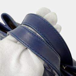 Chanel Navy Blue Leather Matelasse Handbag