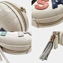 Pre Owned Chanel Off-White Multi-Color Gold Leather LA PAUSA Shoulder Bag