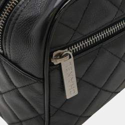 Chanel Black Patent Leather Matelasse Boston Bag