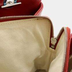 Chanel Red Leather Matelasse Caviar Skin Coco Mark Chain Tote Bag