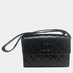 Pre Owned Chanel Black CC Mark bag shawl Shoulder Bag