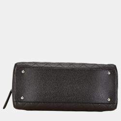 Chanel Brown Caviar Skin Coco Mark Boston Bag
